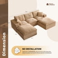 thumbnail image 3 of BIGSYY 106.3" U-Shaped Modular Sectional Couch, Deep Seat Modular Couch for Families and Apartment Dwellers, No Assembly Required, Comfortable Sofa for Living Room, Corduroy, Camel, 3 of 10