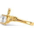 thumbnail image 4 of 14K Yellow Gold April Cz Birthstone Claddagh Ring (Size 5) Made In United States r490, 4 of 5