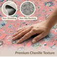 thumbnail image 6 of ODIKA 9'x12' Coral Pink Vintage Ornate Scallop Washable Area Rug Traditional Blossom Spray Frame Antique Petal Detail Low Pile, Flatwoven, for Great Room, Indoor Concept, Large Living, 6 of 7