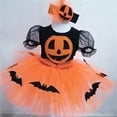 thumbnail image 4 of EnJoCho Toddler Halloween Outfits Baby Girls Cute Pumpkin Halloween Bat Princess Tutu Dress Tulle Dresses Clothes Cute Baby Girl Halloween Party Dresses, 4 of 4