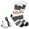 thumbnail image 1 of Hearth & Gear Chaussettes Chauffantes USB Réchauffantes avec 5 Réglages de Styles Chaussettes de Sol Lavables à la Machine pour Usage Intérieur à la Maison Idée d'Hiver Douillette Coussin Chauffant pour Canal Carpien Anneau de Taille Ensemble d'Exercice Exercice des Jambes Assises, 1 of 4