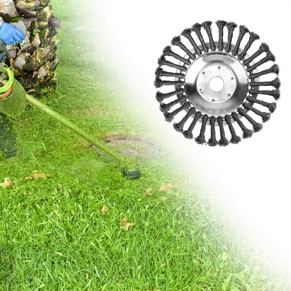Wire Swivel Brush Trimming Head, Grass weeds Brush Cutting Head, Cleaning, Wire Wheel Brush, Disc trimming head for Cement, Walkways, Driveway 6 inch
