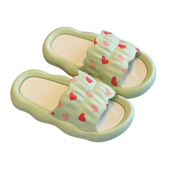Girl'S Slippers Boy Slides Sandals Kid'S Quick Dry Slippers Soft Non-Slip For Shower Beach Indoor-Green