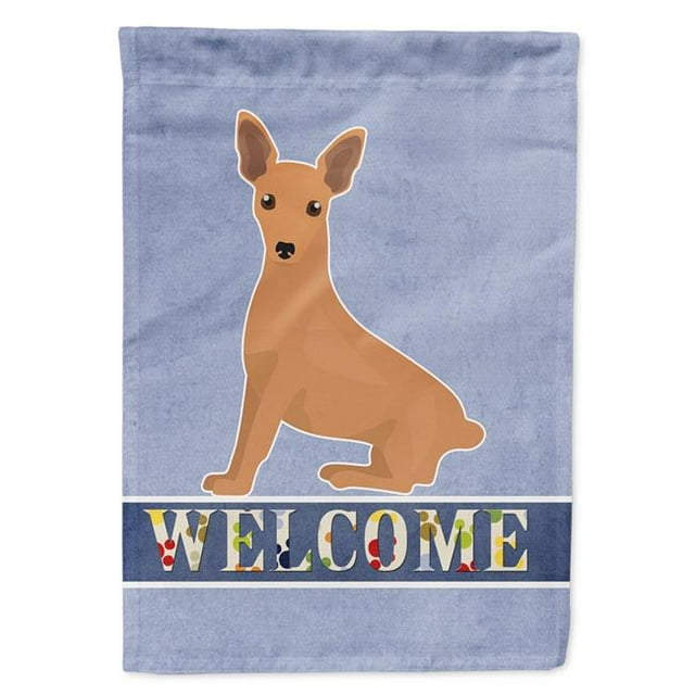 Carolines Treasures CK3695GF Miniature Pinscher Welcome Garden Size Flag