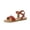 Whiskey, variant on Cushionaire Clara Casual Flat Girls Sandals, Adjustable Buckle Ankle Strap with Lightweight Cushioned Comfort Kids Sandals