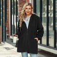thumbnail image 5 of Chaqueta larga de polar con capucha para mujer, abrigo de felpa esponjosa de manga larga de talla grande, chaqueta de polar de peluche cálida, sudadera con capucha de invierno, cárdigan (XL), 5 of 5