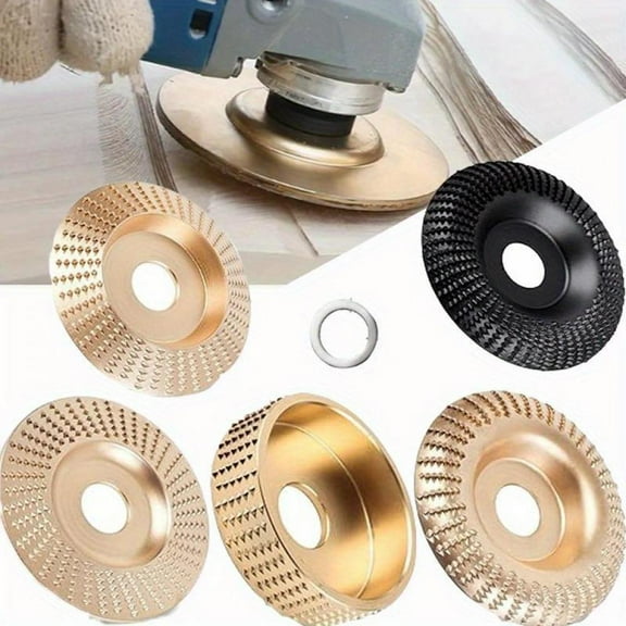 Wood Carving Disc Set for 4” or 4 1/2” Angle Grinder with 5/8” Arbor Grinding Wheel Shaping Disc for Wood Cutting Grinder Cutting Wheel (5 Pack)