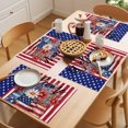 thumbnail image 5 of Red Blue Flowers Welcome Placemats Set of 1, USA Flag Independence Day Non-Slip Place Mats Washable Table Mats for Kitchen Dining Table Decorations Indoor/Outdoor, 5 of 9