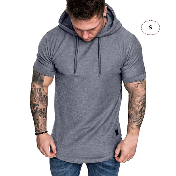 Sudadera con capucha para hombre Sudadera con capucha de algodón Sudadera con capucha de ocio que absorbe el sudor Sudadera con capucha, gris, S AweSitey AP000762-01