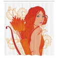 thumbnail image 3 of Ambesonne Sagittarius Shower Curtain, Cartoon Zodiac, 69"Wx84"L, Tan and Vermilion, 3 of 3