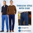 thumbnail image 6 of Men's Stretch Waist Jeans for Older Men Over 60 Comfort Casual Denim Pants Without Belt Blue 34, 6 of 9