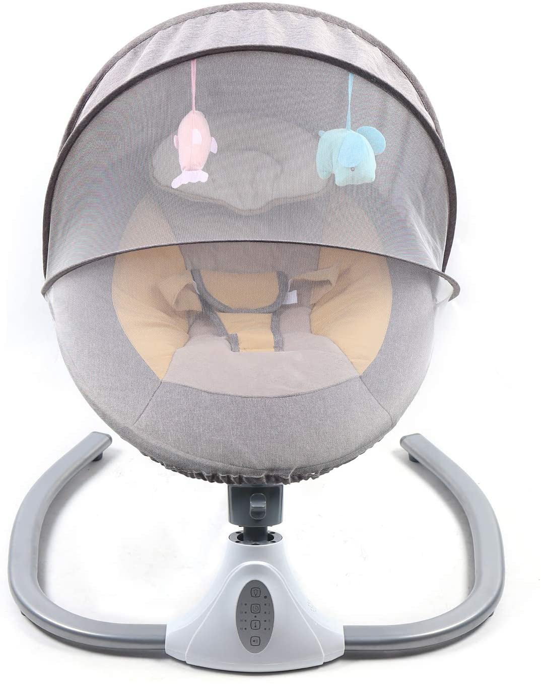TFCFL Electric Baby Swing Rocking Chair,With Bluetooth Remote Control,USB  and Music Player,4-speed Newborn Bouncer(Grey) 