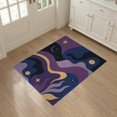 thumbnail image 3 of ODIKA 3'x5' Washable Accent Rug Pet Friendly, Non-Shedding Mat Purple Gold Celestial Waves and Starry Design Elegant Flowing Lines with Abstract Night for Bedside, Nursery Room, 3 of 7