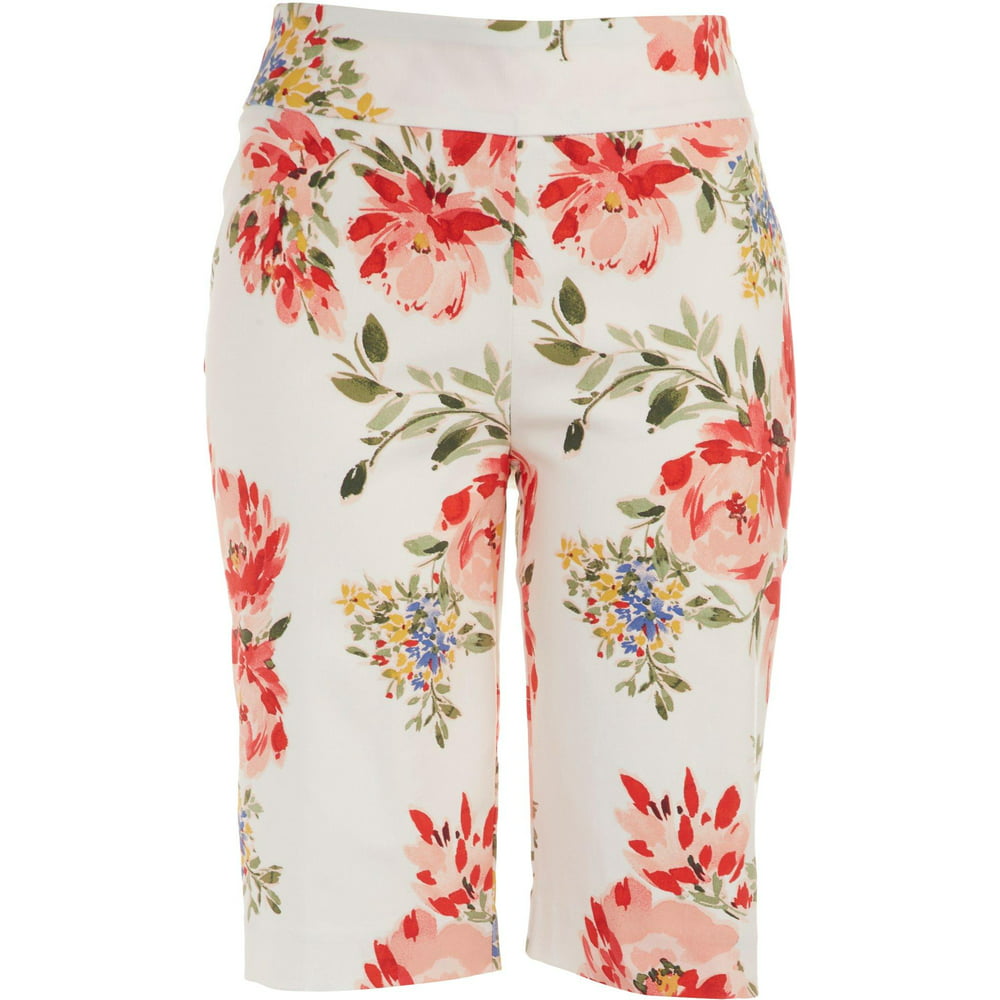 Counterparts - Counterparts Petite White Floral Bermudal Shorts ...
