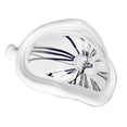 thumbnail image 3 of Melting Clock Plastic Retro Decorative Electroplated Metal Paint Desk Table Clock for Office White, 3 of 6
