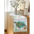 thumbnail image 5 of Turtle Coastal Table Runner, Ocean Starfish Seaweed Gray Wood Grain Cotton Linen Kitchen Table Decoration Washable Dining Tabletop Runners for Home Party Decor 13x36 Inches, 5 of 9