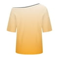 thumbnail image 4 of fatyb Women's off the Shoulder Tops Short Sleeve T Shirts Oversized Summer Loose Gradient Blouses, 4 of 6