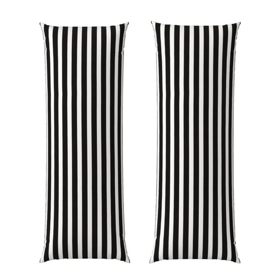 Long Pillow Cover Black And White Stripes Cushion Body Pillow Case Rectangle Decorative Throw Printed Pillowcase 20 X 60 Inch