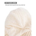 thumbnail image 6 of Deago Womens Knit Beanie Hat Fleece Lined Winter Scarf Mask Set Snow Caps Plush Earmuff Skull Hats with Pompom (Beige), 6 of 8