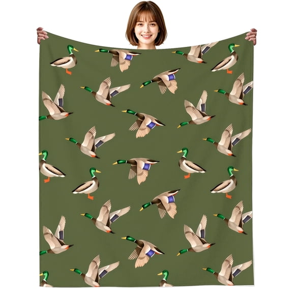 Mallard Duck Gift for Women Stuff Cute Ducks Print Throw Blanket Soft Lightweight Plush Ducks Themed Bedding Mallard Duck Blanket for Women Men Adults Sofa Couch Bedroom Home Decoration 50"X40"