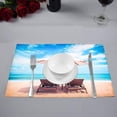 thumbnail image 2 of MKHERT Summer Tropical Hawaiian Beach Chairs on Sandy Beach Near The Sea Placemats Table Mats for Dining Room Kitchen Table Decoration 12x18 inch,Set of 6, 2 of 4