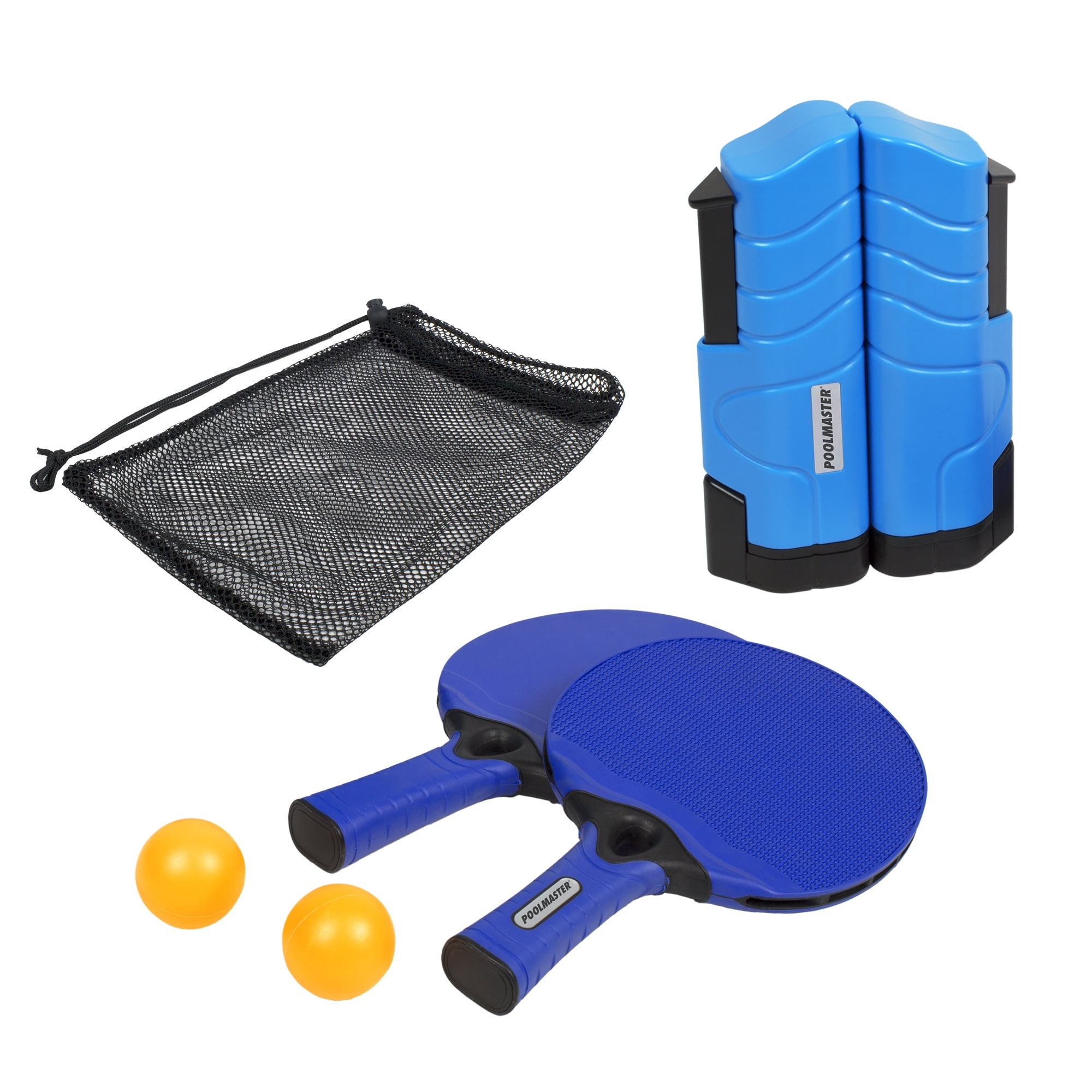 Poolmaster Play N Go - Portable Table Tennis Set with Retractable Net, Two Paddles, Two Ping Pong Balls and Carrying Case (Fits Tables Up To 64" Wide)