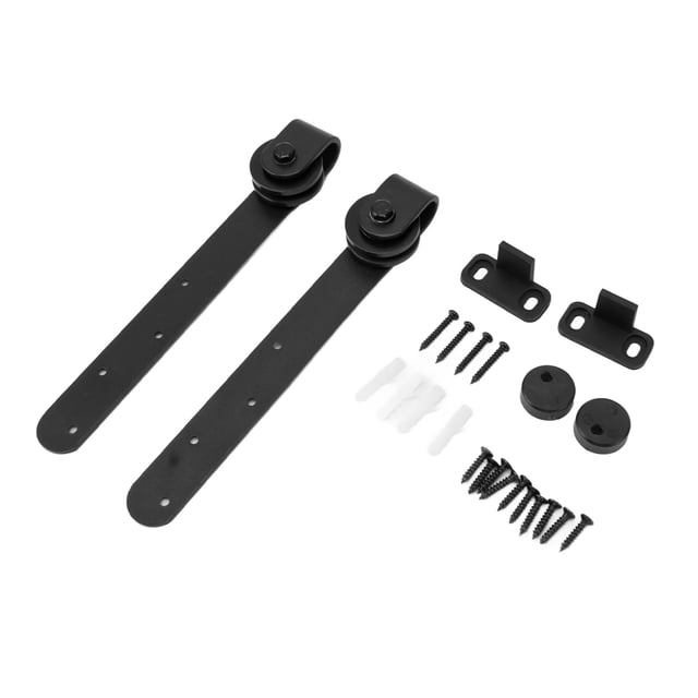 Kit de herrajes para puertas corredizas de granero, mini riel para puertas corredizas de granero de madera, para puertas de paso dobles individuales