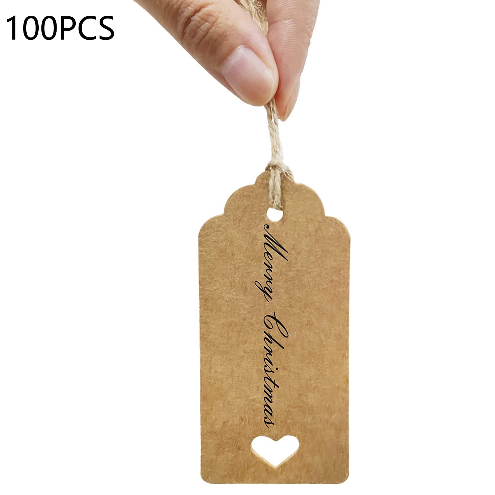 100pcs Brow/White/Black Paper Gift Sealing Label Cards With String