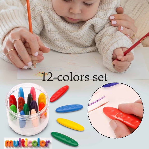 FEOLGEHLY Peanut Crayons for Adults 36 Colors Washable Crayon, Non-Toxic Crayon for A-g-e-s 2-4, 4-8, Large Crayons for 1-3, Coloring Art Supplies, Back to Classroom Gift