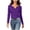 Purple, variant on SROBPTY Womens Fall Top Solid V-Neck Long Sleeve Sport with Ruffle Shirts
