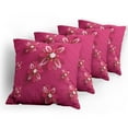 thumbnail image 5 of Ambesonne Floral Throw Pillow Cover 4 Pack, Spring Flowers, 18", Pink, 5 of 7