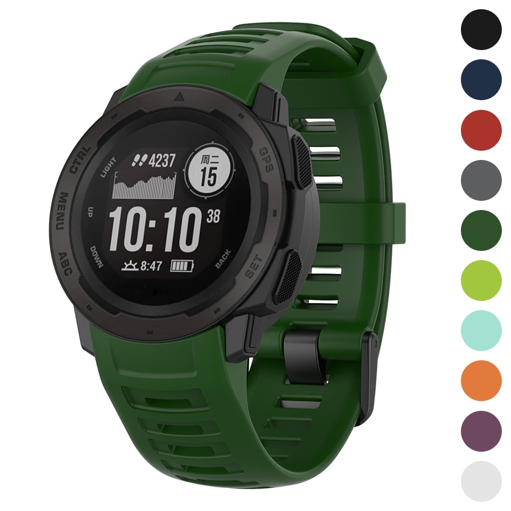 StrapsCo Silicone Rubber Watch Band Strap for Garmin Instinct Walmart