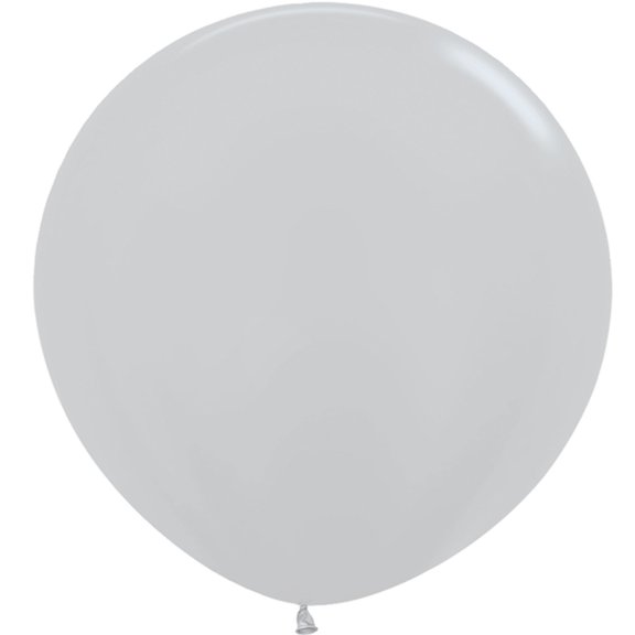 4 Metallic Silver Balloons 24"