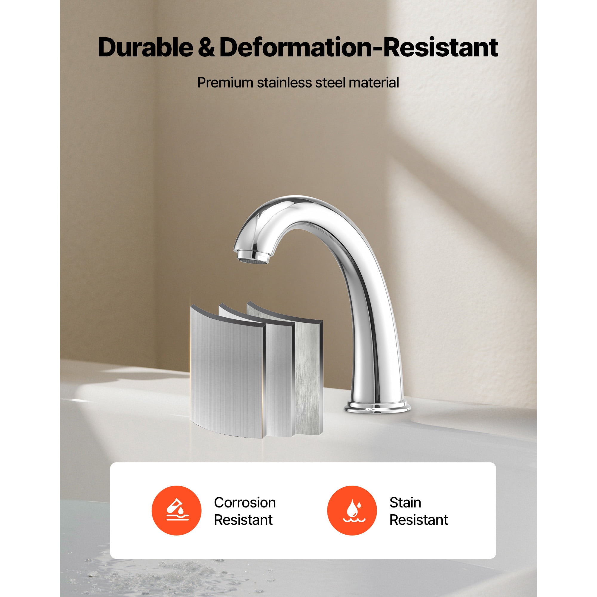 KFFKFF Roman Tub Faucet, 3-Hole Waterfall Bathtub Fixture, Product Dimensions: 6.69 x 2.05 x 9.84 inch / 170 x 52 x 250 mm