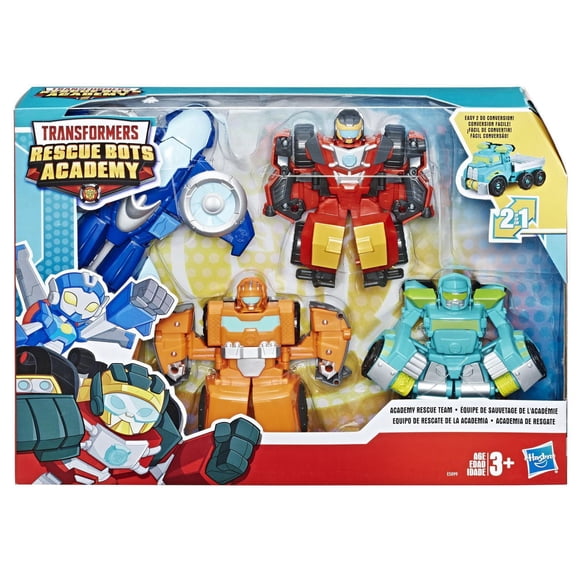 Playskool Heroes Transformers Rescue Bots Academy Academy Rescue Team Pack, 4 Collectible 4.5-inch Converting Action Figures, Toys for Kids Ages 3 and Up