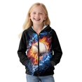 thumbnail image 2 of FKELYI Hooded Sweatshirt for Kids Fleece Lining Hoodies with Pockets Boys Girls Fall Winter Top Lightning Fire Baseball Print Jacket Soft Cosy Cloth, M, 2 of 6