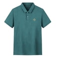 thumbnail image 6 of DayScoop Mens Big & Tall T-Shirt Summer T Shirt Short Sleeve Solid Color Fashion Casual Collared Button Down Embroidered Loose Oversize Tops, 6 of 6