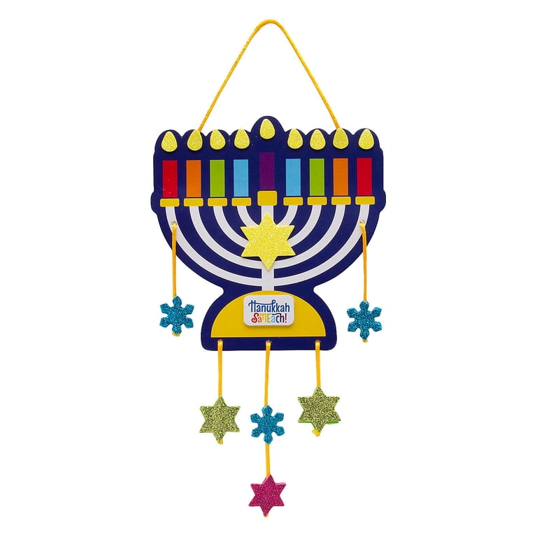 Hanukkah Menorah Mobile Foam Craft Kit, Pack of 12 photo 2