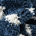 thumbnail image 2 of Well Woven Juni Kari Scandinavian Moroccan Lattice Blue Thick Nordic Shag 5'3" x 7'3" Area Rug, 2 of 9