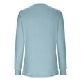 thumbnail image 5 of WREESH Womens Fashion T-Shirts V Neck Solid Color Pullover Regular Fit Button Henley Long Sleeve Tops Button Casual T-Shirt Top Blouse Light Blue, 5 of 6