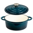 thumbnail image 3 of Lexi Home 2.8-Qt Enameled Cast Iron Dutch Oven with Lid & Loop Handle, Blue, 3 of 10