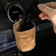 thumbnail image 5 of Car Hanging Storage Bag, Air Vent Mounted Trash Bin Organizer, Washable Kraft Paper Garbage Holder, Multi-Purpose Car Interior Accessories, Durable Vehicle Cabin Organizer, Universal Fit for Cars, 5 of 6