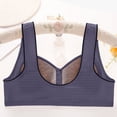 thumbnail image 3 of Dresfit 2026 Daisy Bras for Older Women No Underwire Full Coverage Front Closure Senior Cotton Bra Push Up Padded Bralettes Blue 48, 3 of 3