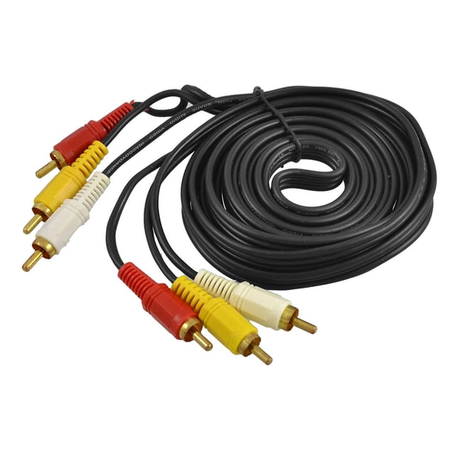 Unique Bargains 8.5ft 3 RCA Male to Male Connector Audio Video AV Cable Black