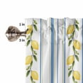 thumbnail image 5 of Tier Curtains 45 Inches Long, Lemon Striped Window Treatment Curtain Drapes, Yellow Fruit Blue White Geometric Small Curtain Drapes for Bathroom Laundry Room, 27.5"x45", 2 Panels, 5 of 7
