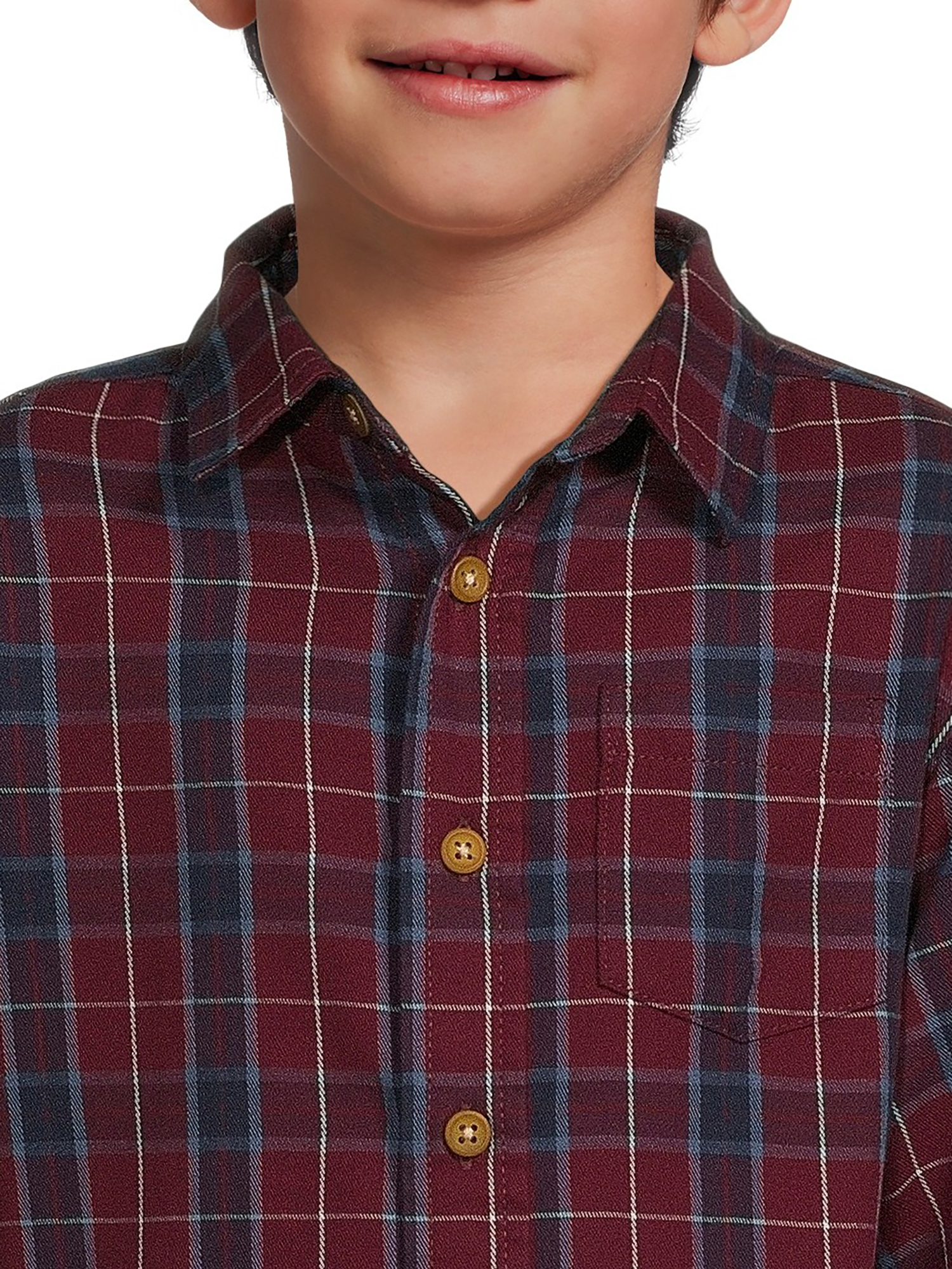 Wrangler Boys Long Sleeve Button-Up Twill Shirt, Sizes 4-18 & Husky - image 3 of 5