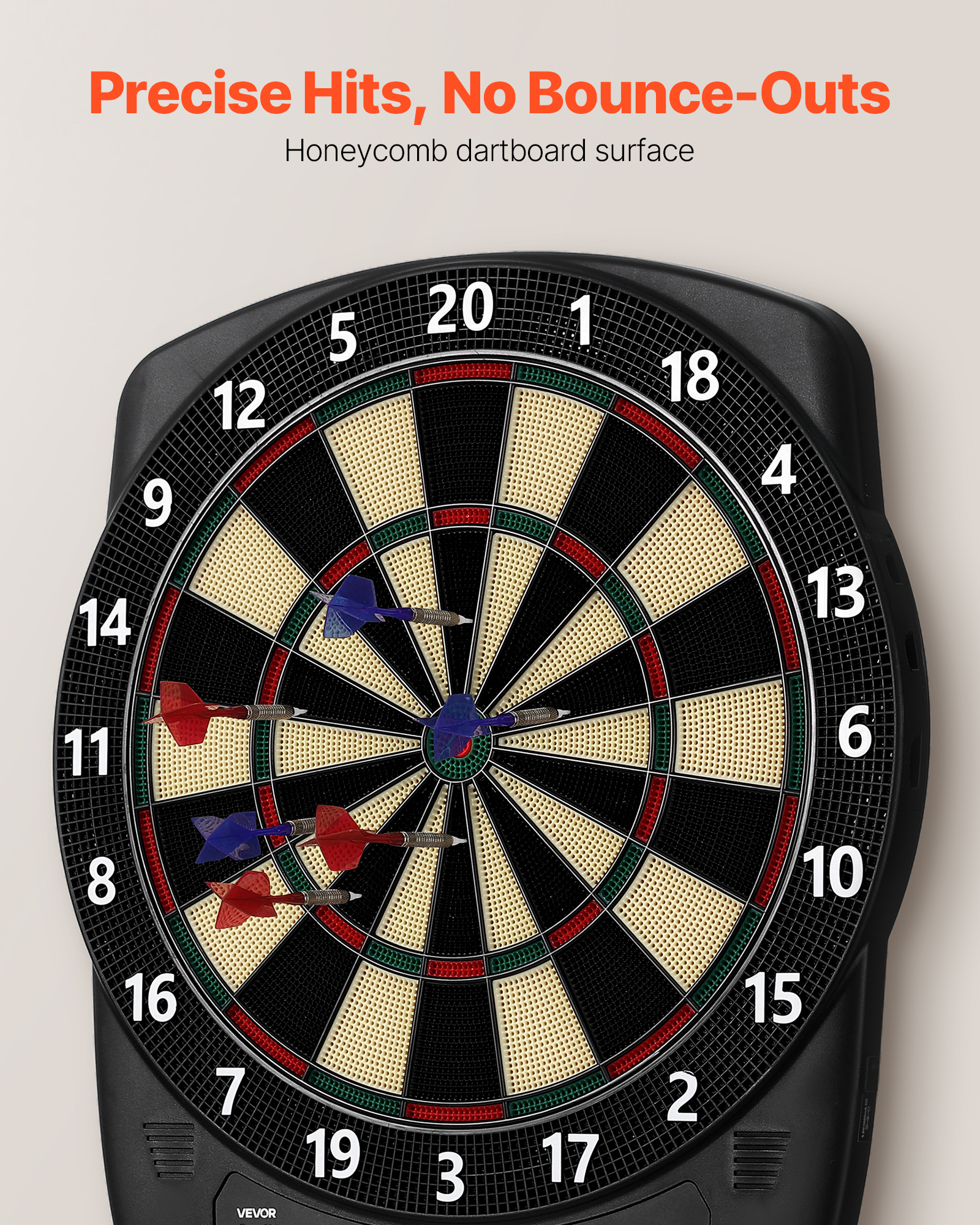 VEVOR Electronic Dart Board, 13.5" Target Dartboard with 43 Games & 200+ Variations for Up to 8 Players, 6 Dart Shafts with Flights & 50 Soft Tips, Color LCD Scoring Screen for Home Party Game Rooms