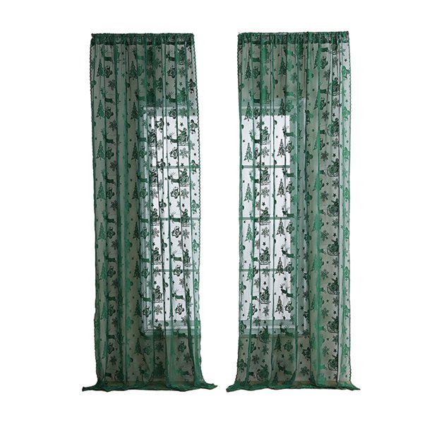 Decoraciones de la Ventana de Navidad Navidad 140x100cm / 55.1x39.4 Pulgadas 2 Exquisitas Cortinas de Estilo Navideño para la Decoración Navideña, Cubriendo las Ventanas con Abrigos Navideños