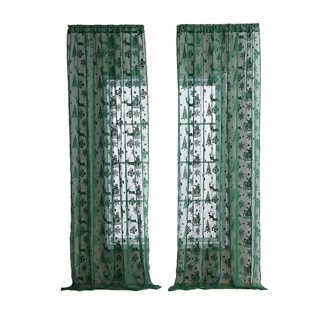 Christmas Decorations Christmas 140X100Cm/55.1X39.4Inches 2Pcs The Exquisite Christmas Style Window Drapery Festive Decorations Making The Window Wear The Coat Of Christmas