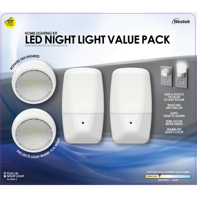 Westek 3002947 Veilleuse LED Automatique Branchée Aria Courbée et Directionnelle